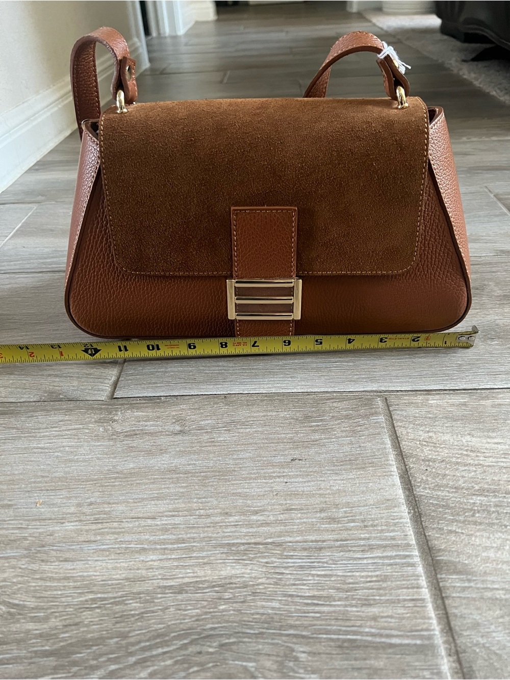 Lilium Firenze Genuine Leather Brown Suede Shoulder bag - Picture 13 of 17